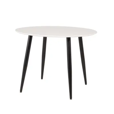 VENTURE DESIGN Plaza Matbord - Vit MDF och Svart Metall