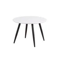 VENTURE DESIGN Plaza matbord - vit MDF och svart metall (Ø60)