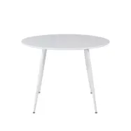 VENTURE DESIGN Plaza Matbord - Vit MDF och Vit Metall (Ø 100 cm)