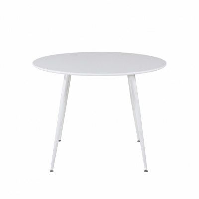 VENTURE DESIGN Plaza Matbord - Vit MDF och Vit Metall (Ø 100 cm)