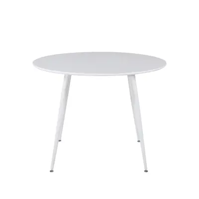 VENTURE DESIGN Plaza Matbord - Vit MDF och Vit Metall (Ø 100 cm)