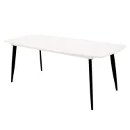 VENTURE DESIGN Polar Elipse Matbord - Vit MDF och Svart J&auml;rn