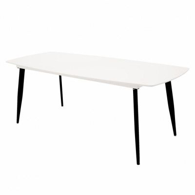 VENTURE DESIGN Polar Elipse Matbord - Vit MDF och Svart Järn