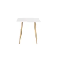 VENTURE DESIGN Polar matbord, fyrkantigt - vit MDF och stål i eklook (75x75)