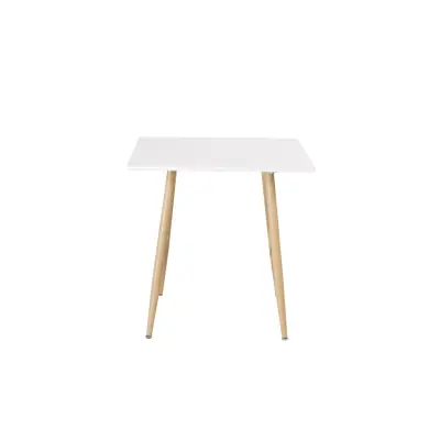 VENTURE DESIGN Polar matbord, fyrkantigt - vit MDF och stål i eklook (75x75)