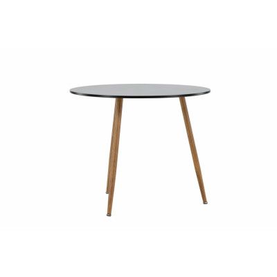 VENTURE DESIGN Polar matbord, runt - svart MDF och stål med eklook (Ø90)