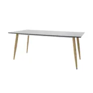 VENTURE DESIGN Polar matbord - svart MDF och naturmetall (180x90