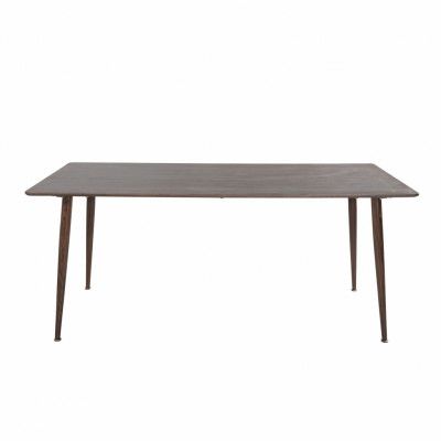 VENTURE DESIGN Polar Matbord - Valnöt Brun MDF och Valnöt Brun Metall (180 x 90 cm)
