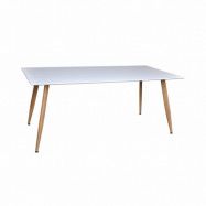 VENTURE DESIGN Polar Matbord - Vit MDF och Naturlig Metall (180 x 90 cm)