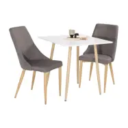 VENTURE DESIGN Polar matbord - vit MDF och naturligt j&auml;rn