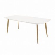 VENTURE DESIGN Polar Matbord - Vit MDF och Naturmetall