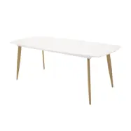 VENTURE DESIGN Polar Matbord - Vit MDF och Naturmetall (240 x 100 cm)