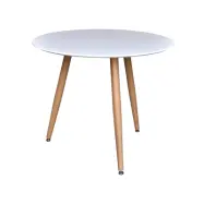 VENTURE DESIGN Polar Matbord - Vit MDF och Naturmetall