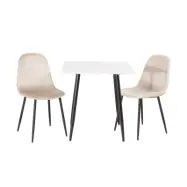 VENTURE DESIGN Polar matbord - vit MDF och svart j&auml;rn