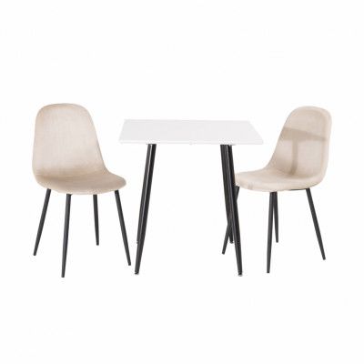 VENTURE DESIGN Polar matbord - vit MDF och svart järn