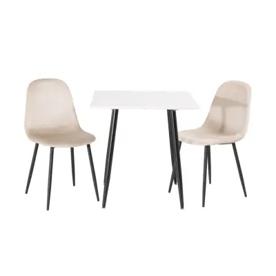 VENTURE DESIGN Polar matbord - vit MDF och svart järn