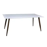 VENTURE DESIGN Polar Matbord - Vit MDF och Svart Metall (180 x 90 cm)