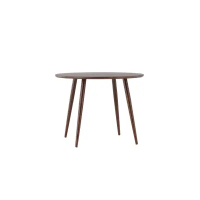 VENTURE DESIGN Sanford matbord, runt - mörkbrun MDF och stål (Ø100)