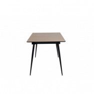 VENTURE DESIGN Silar Matbord, med Fjärilsbordsskiva - Naturlig Melamin och Svart Metall