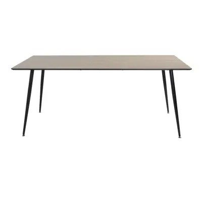 VENTURE DESIGN Silar Matbord - Naturlig Melamin och Svart Metall (180 x 90 cm)
