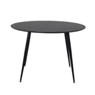 VENTURE DESIGN Silar Matbord - Svart MDF och Svart Metall (Ø 100 cm)