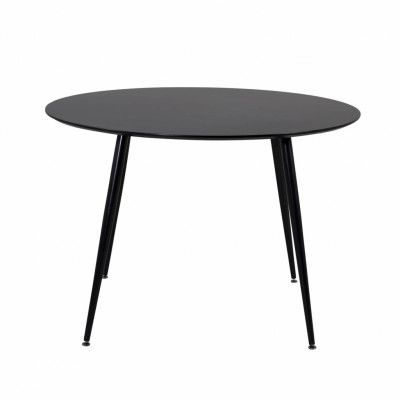 VENTURE DESIGN Silar Matbord - Svart MDF och Svart Metall (Ø 100 cm)