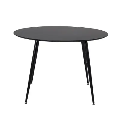 VENTURE DESIGN Silar Matbord - Svart MDF och Svart Metall (Ø 100 cm)