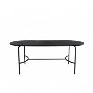 VENTURE DESIGN Skate matbord, ovalt - svart faner och svart stål (200x90)