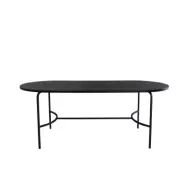 VENTURE DESIGN Skate matbord, ovalt - svart faner och svart stål (200x90)