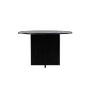 VENTURE DESIGN Strada matbord med 1 iläggsskiva - svart ekfaner (120/170x120x74)