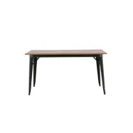 VENTURE DESIGN Tempe matbord, rektangulärt - valnöt MDF och svart stål (140x80)