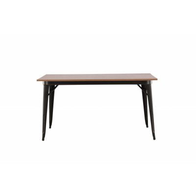 VENTURE DESIGN Tempe matbord, rektangulärt - valnöt MDF och svart stål (140x80)