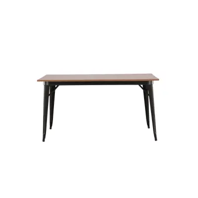 VENTURE DESIGN Tempe matbord, rektangulärt - valnöt MDF och svart stål (140x80)