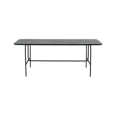 VENTURE DESIGN Uno matbord, rektangulärt - svart faner och svart stål (200x90)
