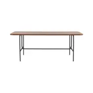 VENTURE DESIGN Uno matbord, rektangulärt - valnötsfärgad faner och svart stål (200x90)