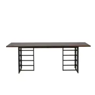 VENTURE DESIGN Ystad matbord, rektangulärt - mocka ekfanér och svart aluminium (220x100)