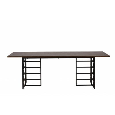 VENTURE DESIGN Ystad matbord, rektangulärt - mocka ekfanér och svart aluminium (220x100)