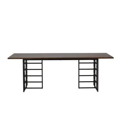 VENTURE DESIGN Ystad matbord, rektangulärt - mocka ekfanér och svart aluminium (220x100)