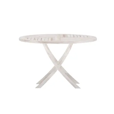 VENTURE HOME Kenya Runt MatbordØ120cm - Vitkalkat