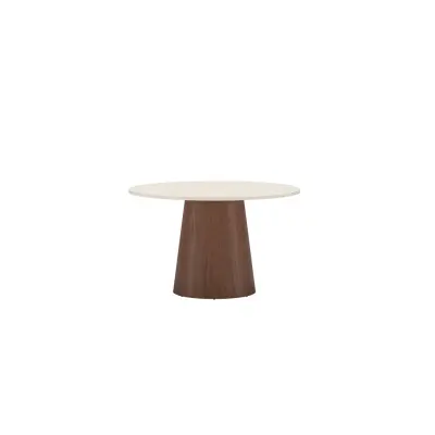 VENTURE HOME Lanzo matbord - Mocca / Travertin-look - MDF med 3D-papper
