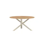 VENTURE HOME Mexico Matbord -Ø140 - Beige Alu/Teak