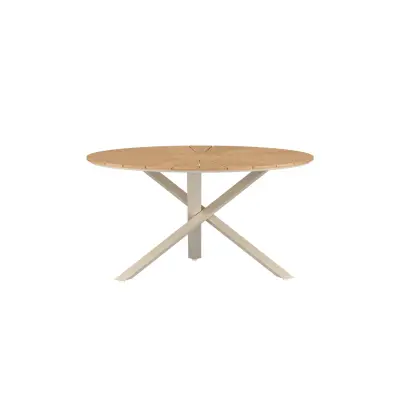 VENTURE HOME Mexico Matbord -Ø140 - Beige Alu/Teak