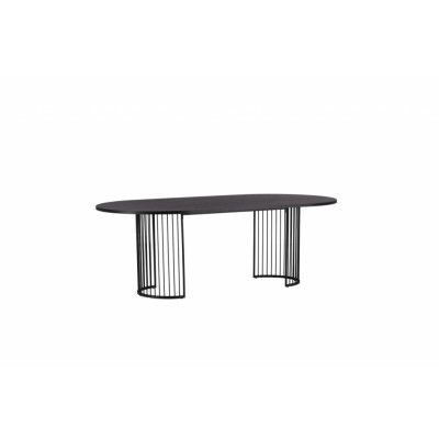VIND COLLECTION Hamneskär matbord, ovalt - svart faner och svart stål (220x110)