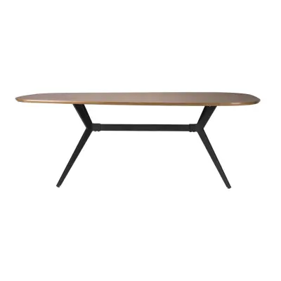 WHITE LABEL LIVING Chase matbord, organiskt rektangulärt - brun MDF och svart järn (180x90)