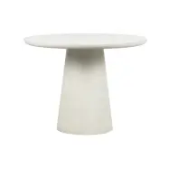 WOOOD Damon matbord, runt - vit fiberlera (Ø100)