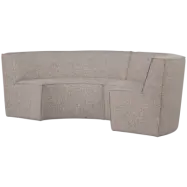 WOOOD Europa matbord för 4 personer, bänk, vävt tyg, sandmelerat