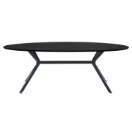 WOOOD EXCLUSIVE Bruno matbord, ovalt - svart MDF och stål (220x100)