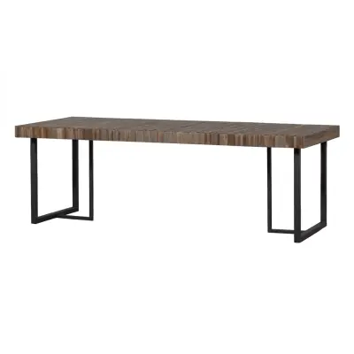 WOOOD EXCLUSIVE Maxime matbord, rektangulärt - naturlig återvunnen teak och svart järn