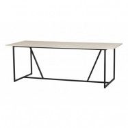 WOOOD EXCLUSIVE Silas matbord, rektangulärt - damm (grå/sand) borstad ask och metall (220x90)