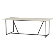 WOOOD EXCLUSIVE Silas matbord, rektangulärt - damm (grå/sand) borstad ask och metall (220x90)